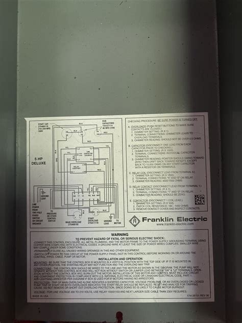 franklin electric control box relay|franklin electric model 2821139310.